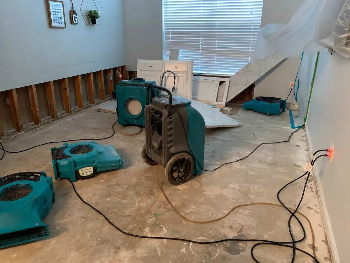 Dehumidifier in flood-cut room for Water Extraction & Removal in North Fort Lewis